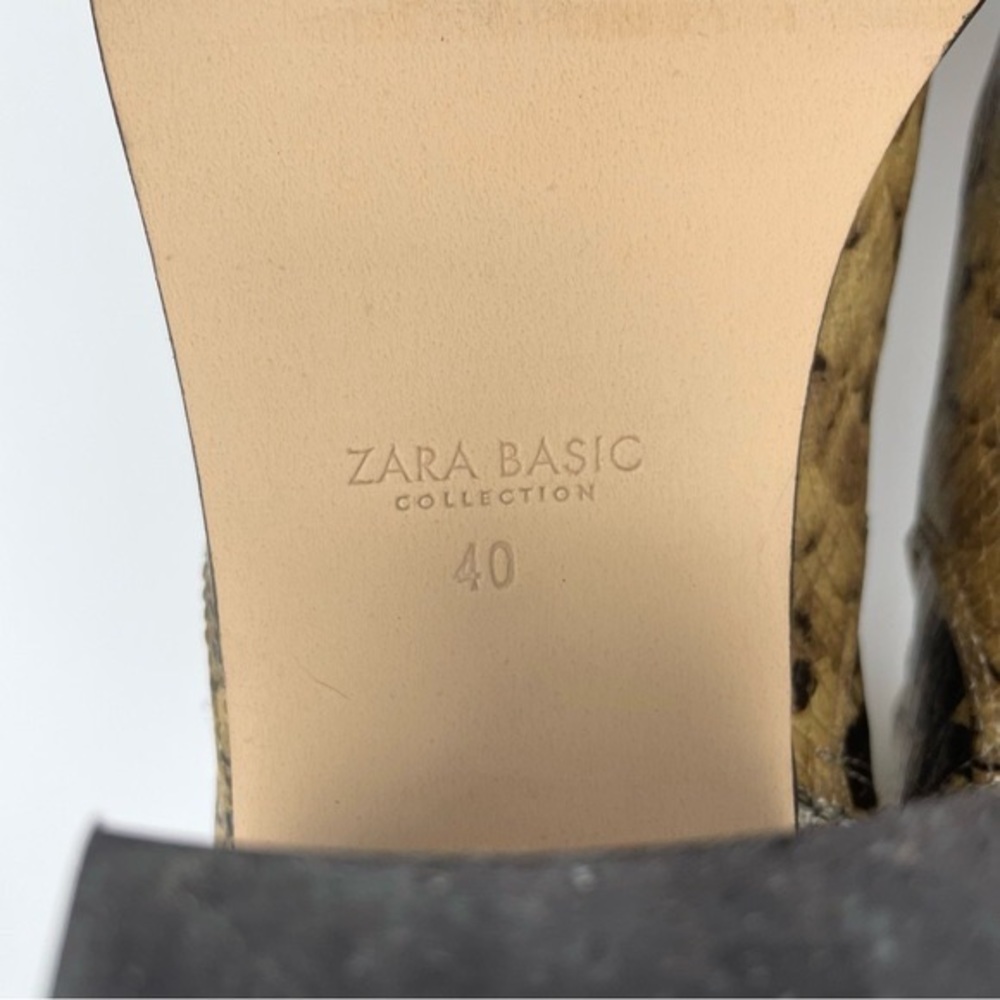 Zara Animal Print Snake Leather Block Heel Ankle Boots, Sz 9/40 - Picture 8 of 11